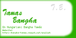 tamas bangha business card