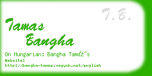 tamas bangha business card